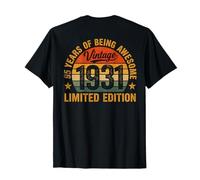 sur Le Dos - Vintage 1931 Édition limitée 95 Ans 95e Anniversaire T-Shirt