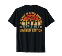 sur Le Dos - Vintage 1971 Édition limitée 55 Ans 55e Anniversaire T-Shirt