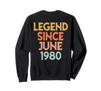 sur Le Dos - Vintage 1980 Femme 46 Ans Juin 46th Birthday Sweatshirt