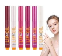 sur le stylo rouge à lèvres, le stylo pour le brillant à lèvres | Rouge à lèvres solide brillant à lèvres stylo repulpant ensemble de 6,Kit de brillant à lèvres, huile à lèvres imperméable