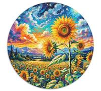 sur Le Thème du Sunflower Un Puzzle Rond De 1000 PiĿces sur Les Convient Aux Adultes Et Aux Enfants | comme ActivitIJ Familiale | Stimulation Cognitive | 1000pcs (67.5x67.5cm)