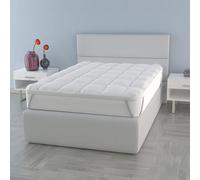 sur-Matelas “Plus”, Topper avec 4 élastiques, Protège Matelas, 1 Place et Demie 120 x 195 cm, Blanc