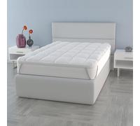 sur-Matelas “Plus”, Topper avec 4 élastiques, Protège Matelas, 1 Place et Demie français 140 x 195 cm, Blanc