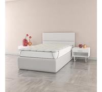 sur-Matelas “Sherpa”, Topper avec 4 élastiques, protège Matelas, 1 Place et Demie 120 x 195 cm, Blanc