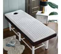 Sur matelas table massage avec trou visage, matelas table massage anti-dérapant, mousse latex matelas extension cils respirable, pour tables massage tatouage beauté spa(White,180 X 60 X 4 CM)