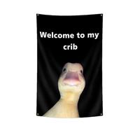 sur My Crib Flag - Drapeau de canard suspendu amusant - Drapeau de canard avec états en laiton - Poster amusant, toile de fond décorative extérieure pour appartements de chambre à coucher