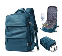 suradar Sac de Voyage Sous Vide 40x30x20 le Siege avec Pompe Ryanair Bagage Cabine Avion 40x30x20 Airbag Travel Sac a Dos Compression Sous Vide Valise pour Homme Femme Bleu paon