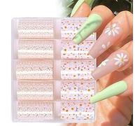 Surakey 10 Rolls Nail Transfert Foil Stickers Autocollant Transfert D'Ongle Foil Stickers Ongle Nail Art Marbre Fleur Flamme Ciel Étoilé Autocollant de Transfert Auto-adhésif pour Nail Décoration