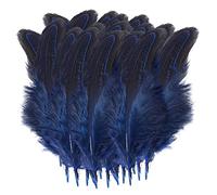 Surakey 100pcs Plumes Naturelles de Dinde - 5-8cm Couleur Plumes Fait à La Main - Decoration Teints Coq Plume - - Artisanat Tails Plume - DIY Mariage Fête Activités Bijoux Accessoires - Bleu foncé