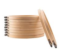 Surakey 10PCS Cercle a Broder, 20cm Rond Cercle a Broder en Bambou, Réglable Anneau de Broderie, pour La Couture Au Point de Croix, La Broderie, La Couture Décorative Et Artistique