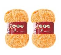 Surakey 2PCS Imitation Fourrure Fil à Tricoter Duveteux en Peluche Épais Fil de Laine Super Doux Imitation Fourrure Crochet Fil pour Tricoter Manteau Gants Chapeau, 100g Type 11
