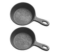 Surakey 2pcs Mini Poêle en Fonte Ø 8,5cm Casserole à Sauce en Fonte Mini Poêle à œufs Poêles à Crêpes Mini Friteuse à Steak Mini Poêle à Frire Robuste Poêle à Frire Antiadhésive avec Poignée