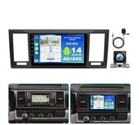 Surakey 4G+64G Android 14 Autoradio pour VW T6 Transporter Multivan 2016-2022 avec sans Fil CarPlay Android Auto 9 Pouces Radio avec Mirror Link GPS WiFi Bluetooth FM SWC Microphone+Caméra de Recul