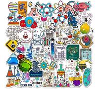 Surakey 50pcs Autocollants en Sciences Naturelles, Physique, Chimie, Expérience de Biologie, étanches Autocollants Scientifique Étudiant pour Adolescents, étudiants, Adultes, Enseignants, Type 2