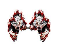 Surakey Autocollant de Voiture,Autocollant tête de Loup 3D,Stickers Moto Autocollants en PVC Autocollant 3D pour Voiture Motif Loup et Animaux,imperméables,Accessoires décoratifs, 18 x 25 cm