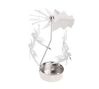 Surakey Bougeoir Rotatif Créatif Motifs de Noël Chandelier en Métal, Argent Porte Bougies Rotatif, Carrousel De Bougie pour Maison Mariage Fête, Décoration de Table de Noël, Sorcière