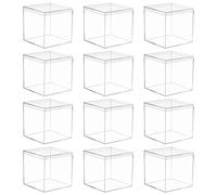 Surakey Carrée Boite Transparente Acrylique 5cm Mini Boîte de Rangement en Plastique avec Couvercles, Carrée Boîte à Biscuits Boîte à Bonbons Boîtes à Cadeaux Anti Poussière pour Collections, Jouets