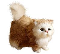 Surakey Chat Peluche Realiste, Chat Ragdoll 12cmx12cmx6cm, Chat Debout, Peluche Doux Mignon Chat Poupée, Oreiller en Peluche de Chat, Oreiller en Peluche pour Dormir, Cadeau pour Enfants (Jaune)