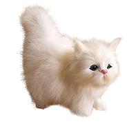 Surakey Chat Peluche Realiste, Chat Ragdoll 12cmx12cmx6cm, Chat Debout, Peluche Doux Mignon Chat Poupée, Oreiller en Peluche de Chat, Oreiller en Peluche pour Dormir, Cadeau pour Enfants (Blanc)