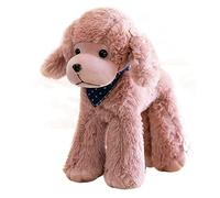 Surakey Chien en Peluche Doux Et Réaliste, 30cm Rose Chien en Peluche, Peluche Living Nature, Mignon Chien Peluche Oreiller Poupée, Peluche Poupée Coussin Jouet Cadeau pour Enfants, Garçons, Filles