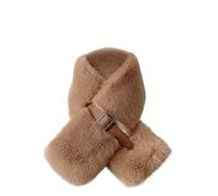 Surakey Col en Fausse Fourrure de Renard pour Femmes, Châle étole en Fausse Fourrure avec Ceinture en Cuir 80cmx12cm, Mode Écharpe en Fourrure Artificielle Hiver Chaud pour Homme Femme (Camel)