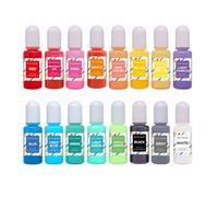 Surakey Colorant Résine époxy 17 Couleurs 10ml Pigment de Resine Epoxy Liquide Colorants à Base d'huile Colorant AB Pigment Concentrée pour Artisanat en Résine, Bougies, Cire de soja, Savon (16PCS)