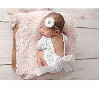 Surakey Costumes de Photographie Props Nouveau-né, Accessoires de Shooting Photo, Barboteuse en Dentelle avec Bandeau pour Bébé Fille, Body Tenue