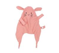 Surakey Couverture Doudou Bébé, Mignon Lapin Doudou Gaze de Coton, Serviette De Sécurité Bébé Doux et Confortable, Serviette de Dentition Jouet de Confort pour Bébé Nouveau-né Cadeaux (Rose foncé)