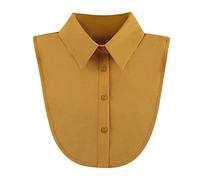 Surakey Demi Chemise Col Femme, Amovible Collier Faux Col Chemisier, Faux Col en Mousseline, Décoratif Demi-Chemise Chemisier pour Femme Robes, Pulls, Décoration De Vêtements (Jaune)