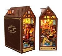 Surakey DIY Book Nook Kit, DIY Maison Miniature Halloween, Maison de Poupée Miniature en Bois avec Meubles et Lumière LED, Maison Puzzle 3D en Bois, Miniature Maison Bois pour Adolescents et Adultes