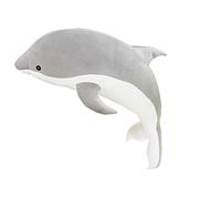 Surakey Doudou dauphin 50 cm - Peluche mignonne dauphin - Coussin de poupée - Cadeau pour enfants, filles, garçons et amis - Gris