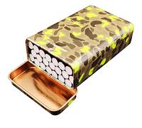Surakey Etui Cigarette Mini Boîte à Cigarettes en Metal Rectangulaire Fit 20 Cigarettes Anti-Extrusion Homme Porte Cigarette Femme Portable Etui à Cigarette Etui à Cigarettes Polyvalent Camouflage