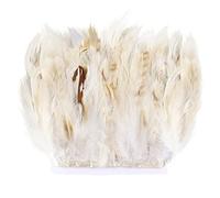 Surakey Frange en Plumes, Naturelle Plumes de Coq, Multicolore Ruban à Franges en Satin pour Déguisements Et Activités Manuelles, DIY Plumes Vêtements Décoratives Artisanales, 5M