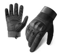 Surakey Gants Tactiques Plein-Doigt Hommes, Gants Tactiles à Doigts Entiers, Respirant et antidérapant Gants en Cuir, Gants pour Moto, Chasse, Randonnée, Camping, Paintball, Airsoft, Noir M