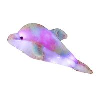 Surakey Kawaii Lumineux Coussin Dauphin Enfant,LED Éclaircir Jouet de Etoile en Peluche Oreiller en Peluche Veilleuse,Poupée en Peluche Coussin Etoile Jouet Peluche, Enfant Cadeaux Bebe Decor Chambre