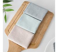 Surakey Lot de 3 Chiffon Nettoyage en Microfibre pour Le Cuisine Ménage,Chiffon spécial en écailles de Poisson pour Le Nettoyage du Verre, sans Traces, élimination de l'huile de Cuisine
