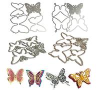 Surakey Matrices de découpe Forme Papillon, 4 pièces Dies de Decoupe Scrapbooking, 3D Papillon Dies Decoupe, Cutting Dies pour Bricolage Scrapbooking Album Photo Carte Bricolage