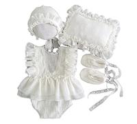 Surakey Nouveau-né Dentelle Barboteuse Photographie Accessoire Bébé Fille Bébé Photo Accessoire Body Tenue avec Chapeau Fleur