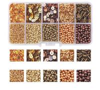 Surakey Perles à enfiler - Perles à enfiler - Perles en verre à enfiler - Mini perles colorées en verre - Pour fabrication de bracelets et bracelets