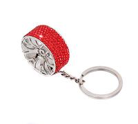 Surakey Porte-clés Strass de Voiture avec Anneau,Forme de Roue de Voiture Bling Bling Porte-clés Cristal Pendentif Porte-clés pour téléphone Voiture Sac Porte-clés Charme Cadeau