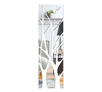 Surakey Stickers Muraux Miroir Acrylique Adhésif Autocollant 3D Tronc d'arbre Autocollant Amovible Miroir Sticker Mural Décoration pour Maison Salon Chambre Décor, 135x37cm, Argent