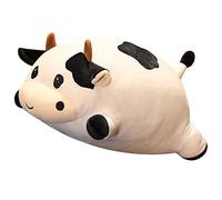 Surakey Vache Peluche Oreiller 35CM Kawaii Vache Poupée en Peluche Peluche Couchée Vache Long Oreiller Vache Jouets Oreiller en Peluche Doux Mignon Peluche Animaux Cadeau pour Enfants Petite Amie