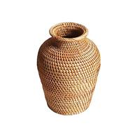 Surakey Vase en Rotin Osier Naturel, Vase Campagne Chic, Décoration de Table Vase, Bouquet Fleurs Séchées Vase, Vase Créatif pour La Décoration de Mariage à La Maison de Bureau de Salon