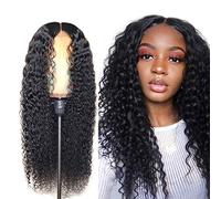 Surakey Wig Ladies Front Lace Chemical Fiber Long Curly Hair Wig Headgear High Temperature Silk Mid-Point Big Wave Long Curly Hair Black 26 inches