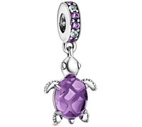SURALIN 1 PCS Charms Tortue Perle Pendentif Bracelet pour Européen Bracelets Cadeaux de fête des Mères pour Femmes - Violet