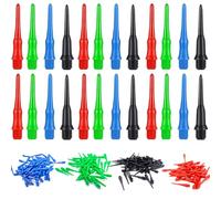 SURALIN 144 Pièces Pointes de Flechette Pointe Plastique avec Filetage 2BA, Embout Flechette Pointe Plastique Joint Torique Pointes de Fléchettes Souples