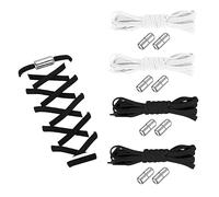 SURALIN 4 Paires Lacets Élastiques Avec Fermoir en Métal, Lacets Élastiques Réglables Avec Fermoir en Métal, Ensemble de Lacets À Système de Laçage Rapide, 0,5 X 105 Cm