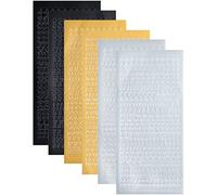 SURALIN 6 Feuilles Lettre Autocollantes Resine Epoxy Autocollants Lettres de Cire pour Bougies Autocollant Lettre-Or Noir Argent