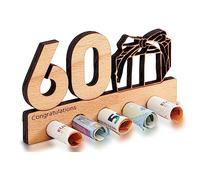 SURALIN Cadeau D'anniversaire 60 Ans Cadeau D'argent Cadeau en Bois pour 60 ans - Anniversaire D'anniversaire - Cadeaux en Bois