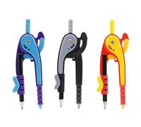 SURALIN Ensemble de 3 Compas d'Étude Ergonomiques pour Outil de Dessin de Cercle de Mathématiques et de Géométrie, Compa Boussole avec Porte-Stylo, Compas Enfant